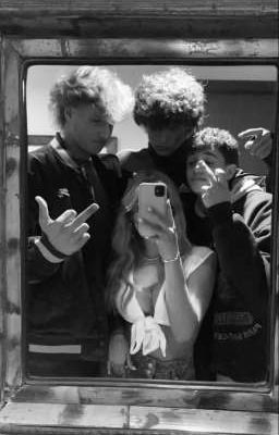 Золотое трио и красная роза 