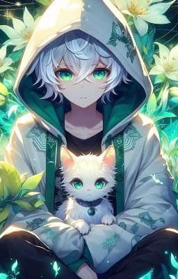 Необычный белый кот-дух