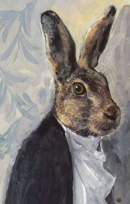 Человек в маске кролика